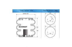 China Airsustech Air Spring Assembly Cross Ridewell 1003588030C Triple Convoluted Rubber Shocks supplier
