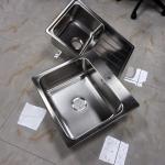Frosted Brushed Stainless Steel Sink Nano Gun Grey Stainless Steel Sink 304 Stainless Steel Sink  Installed Under  Stage for sale