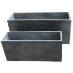 Matte Rectangle Fiber Clay Planter With Drainage Holes for sale