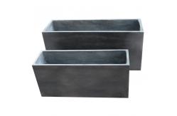 China Matte Rectangle Fiber Clay Planter With Drainage Holes supplier