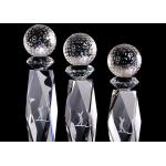 Golf Event Crystal Trophy Cup With Inside 3D Laser Golf Figure OEM Available for sale