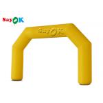 Inflatable Start Finish Line Yellow Pvc Oxford Cloth Outdoor Inflatable Entrance Arch With Air Blower 6x0.8x3.5mH for sale