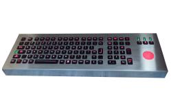 China Durable Backlight Black Military Industrial Metal Keyboard With Trackball IEC 60512-6 supplier