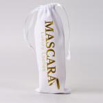Custom Logo Velvet White Eyelash Drawstring Packaging Bag For Cosmetic for sale