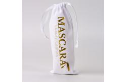 China Custom Logo Velvet White Eyelash Drawstring Packaging Bag For Cosmetic supplier