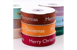 China 3 inch custom logo printed satin grosgrain ribbon supplier