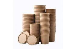 China Recyclable Durable Kraft Paper Packaging Soup Cup With Lid Stackable supplier