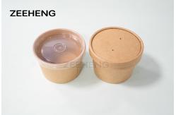 China Double PE Coating 8OZ Biodegradable Soup Bowls With Lids supplier
