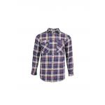 200GSM 100% Cotton Long Sleeve Checked Shirt Red And Blue Color for sale