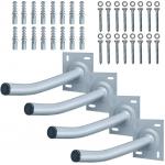 Carbon Steel Car Tyre Wall Mount Set for 4 Rims Single Tyre Display Stand for Display for sale