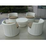 Metal Frame And White Poly Rattan Obelisk Chair For Beach / Balcony for sale