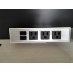 Desk Mounted Power Sockets Electrical Outlet , Metal Tabletop Power Bar Receptacle