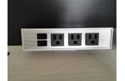 China Desk Mounted Power Sockets Electrical Outlet , Metal Tabletop Power Bar Receptacle supplier