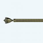 Anti Brass Color Iron Curtain Poles With Crystal Adjustable Double Curtain Rods for sale