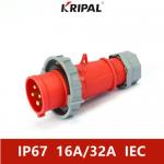 Single Phase 4P 32A IP67 Industrial Phase Inverter Plug Waterproof for sale