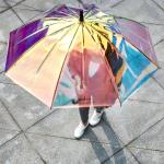 Rainbow Color Anti UV Transparent Polyurethane Fabric for sale