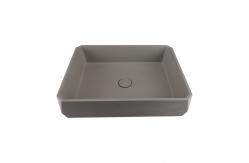 China Taupe Clay Counter Top Table Concrete Wash Basin Matte Finish supplier