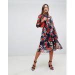 OEM your own hot sale girls high neck floral midi dress for sale