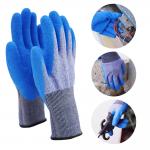 Blue Latex Palm Work Gloves Cut Resistant ANSI A4 Cut Gloves For Construction Tasks for sale