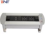 Electric Rotating Silver Color Table Pop Up Multimedia Connector  Double Universal Power Plug for sale