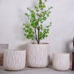 Factory Supplies Hot Sale Home Decor Fiber Clay Pots Garden Plants Flowerpot Sets for Home Decor Quality Planters & Flower Pots for sale