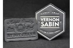 China Small Black Custom Leather Clothing Labels Debossed For Jeans supplier