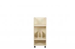 China Children Home Office Wooden Book Rack White Oak Particle Board With Wheels supplier