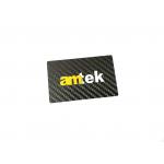 0.5mm Matt Black Metal Business Cards Carbon Fibre CR80 Silkscreen Printing for sale