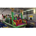 Parcours Zoo Inflatable obstacle course bounce house 4x16x5m for sale