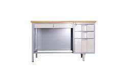 China Multi Drawers Wood Steel Top Single Side Computer Desk Single Table Desk supplier
