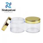30ml 1 Oz Plastic Cosmetic Jars With Lids Gold  Empty Containers Biodegradable for sale