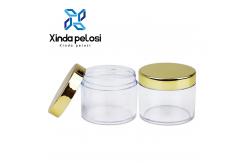China 30ml 1 Oz Plastic Cosmetic Jars With Lids Gold  Empty Containers Biodegradable supplier