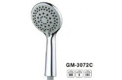 China Smoothy Rotation Thumb Tab Polished Hand Round Chrome Shower Head Three Function supplier