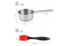 China Stainless Steel BBQ Sauce Pot saucepan Silicone Basting Brush Set supplier