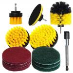 12 Piece Drill Brush Scrub Pads Power Scrubber Cleaning Kit for sale