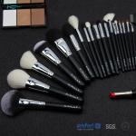 Black 20pcs Cooper Ferrules Makeup Set With Brushes for sale