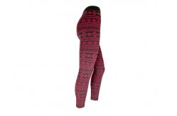 China Snowflake Burgundy Black Color Womens Fleece Lined Leggings 97 Polyester 3 Spandex supplier