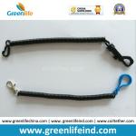 Black Spiral Coiled Key Chain W/Colored Plastic Hook for sale