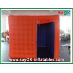 Inflatable Party Decorations Durable Mobile Inflatable Photo Booth Orange Outside Purple Inside With One Door for sale
