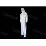 White SF Disposable Hooded Coveralls , Anti Water Disposable Safety Coveralls for sale