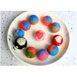 Customized Mini Felt Balls , Circle Heart Pattern Coloured Felt Balls for sale