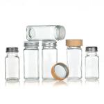 120Ml 90Ml Glass Spice Jars With Shaker Pour Lid Square 4Oz Spice Jar For Kitchen for sale