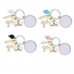 Blank Sublimation Picture Frame Medical Tool Keyring Custom Mask Stethoscope Syringe Nurse Cap Key Chain for sale