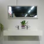 Empty Wall Hung Long Wash Basin Acrylic Resin Stone Sink Custom Made for sale
