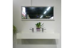 China Empty Wall Hung Long Wash Basin Acrylic Resin Stone Sink Custom Made supplier