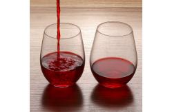 China FDA Beverage Hand Blown 375ml Stemless Wine Glasses supplier
