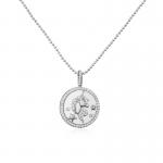 ODM Sterling 925 Silver Pendant Custom Pattern Crystal Necklace for sale