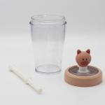 Wide Mouth 185*89mm Creative Water Bottle With Cartoon Stopper for sale