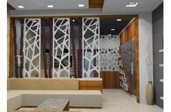 China Vertical / Multi Fold Decorative Metal Screen Panels Customized Patterns supplier