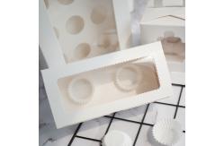 China Food Grade White Cake Cardboard Box Trays With Window Hole Holders Insert supplier